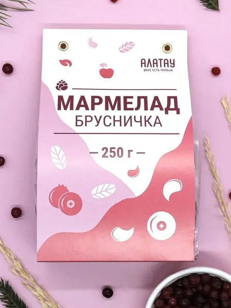 Мармелад ягодный Брусничный, 250 гр