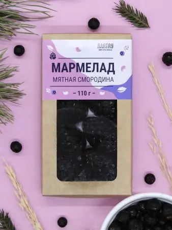 Мармелад ягодный Мятная смородина в крафтовой коробке, 110г