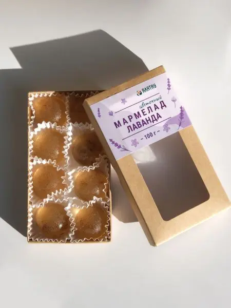 Мармелад цветочный Лаванда в крафтовой упаковке 100 г Мармелад цветочный Лаванда в крафтовой упаковке 100 г