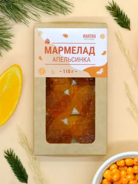 Мармелад ягодный Апельсинка в крафтовой коробке, 110г
